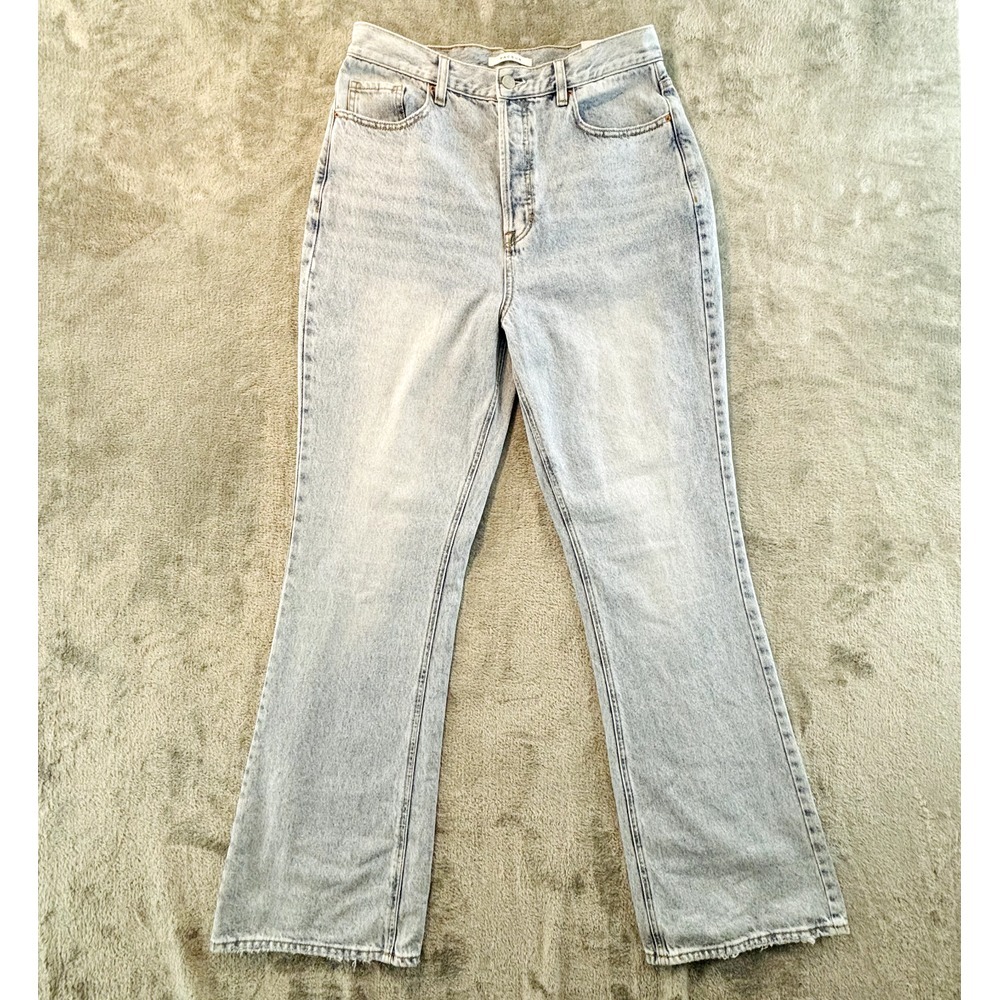 Pacsun High Rise Boot Cut Jeans 30 Button Fly Light Wash Distressed 33" Inseam